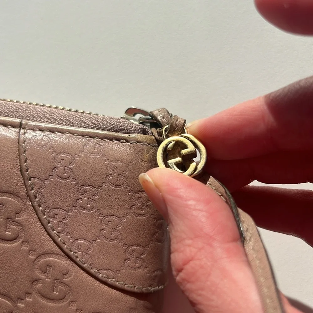 Authentic Gucci Guccissima Large Blush Pink Nude Zip Around Continental Wallet - Picture 5 of 17